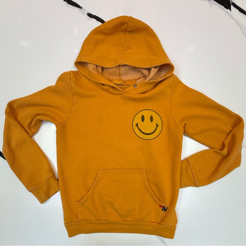 Aviator Nation Rare Kids Smiley Hoodie size 12